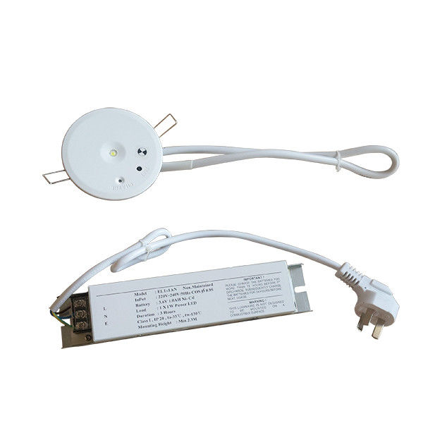 Lâmpada de emergência de teto comercial recarregável com bateria 1W SMD LED branco EL1-1AN