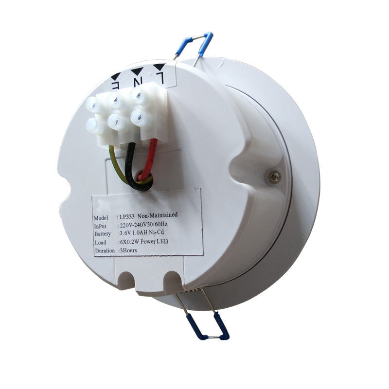 6pcs 5730 Commercial LED 3W teto Recessed luz de emergência com bateria backup IP20 Caseira de aço L117N