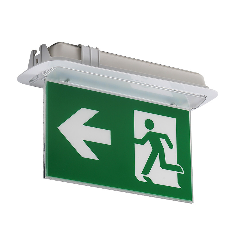 Automatic Rechargeable Led Exit Signs Ceiling Recessed Double Side