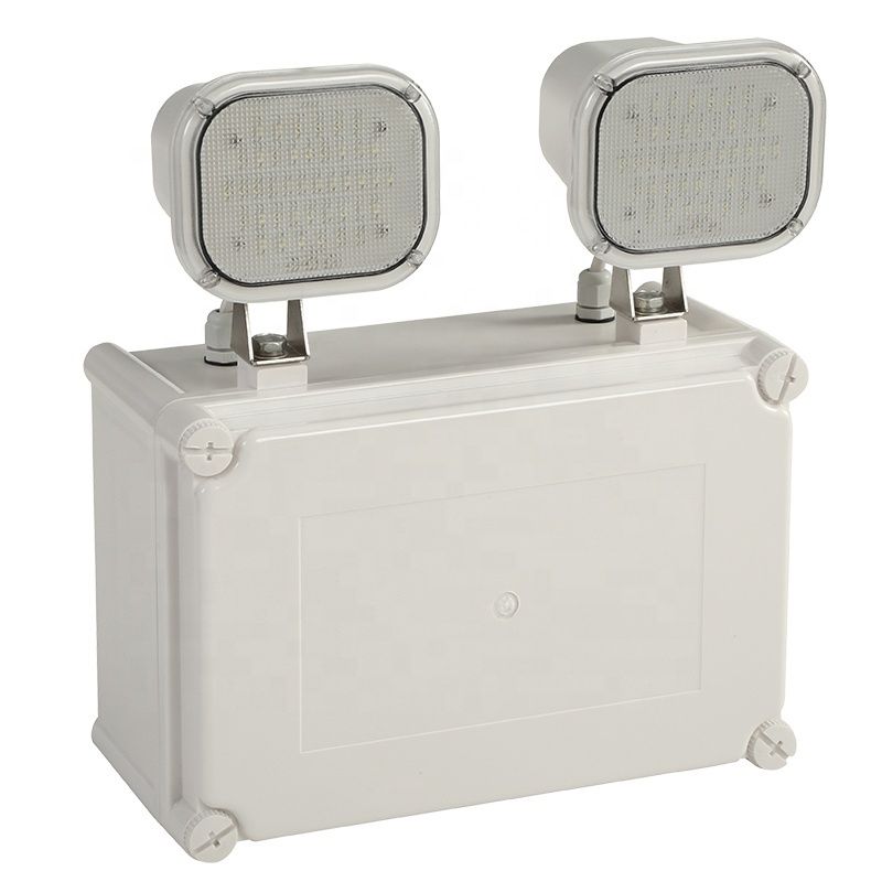 Luz de Emergência LED Recarregável IP65 Twin Spot com Backup de Bateria de 3 Horas, Caixa de PC L107N
