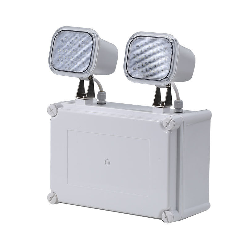Luz de Emergência LED Recarregável IP65 Twin Spot com Backup de Bateria de 3 Horas, Caixa de PC L107N