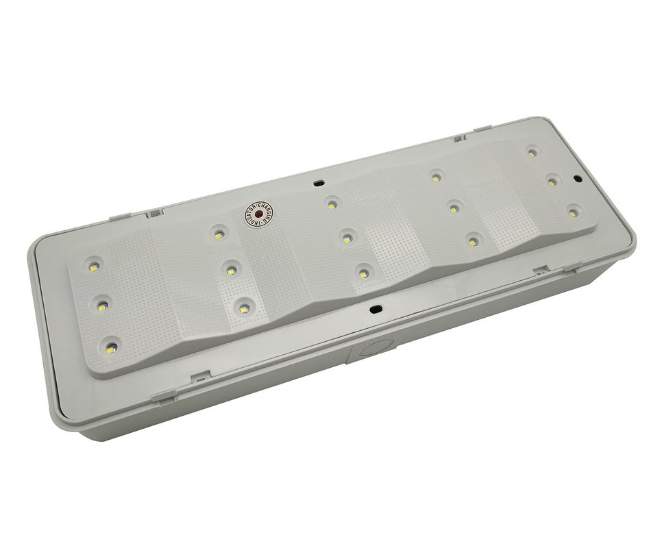 Luz de emergência recarregável com caixa ABS resistente ao fogo, bateria de níquel-cádmio e duração de 3 horas