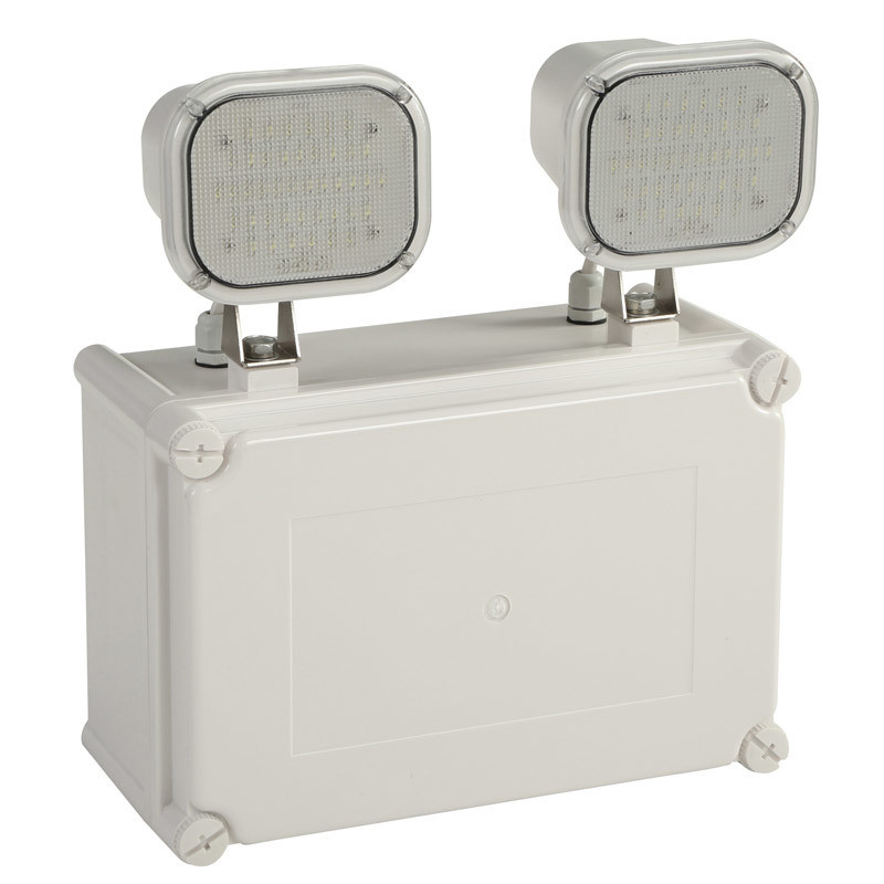 12W LED Twin Spot luz de emergência IP65 impermeável 6500K branco frio 3 horas duração