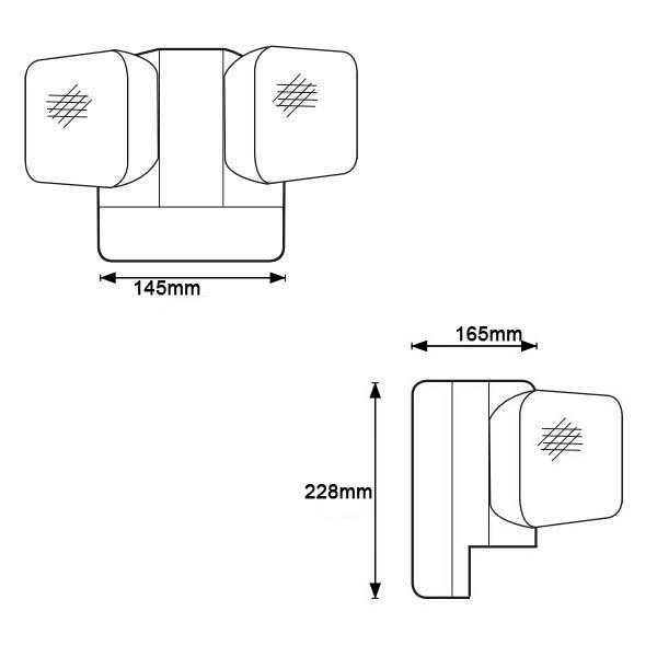 6W Twin Spot LED luz de emergência 6500K 3.6V 3.0Ah Ni-Cd Bateria PC Casing IP20
