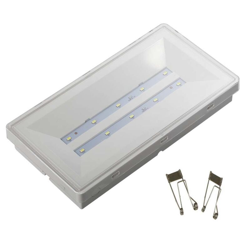 Luz de Emergência Recarregável com Classificação IP20, Bateria Ni-Cd de 3 Horas de Backup, Iluminação Segura para Evacuação