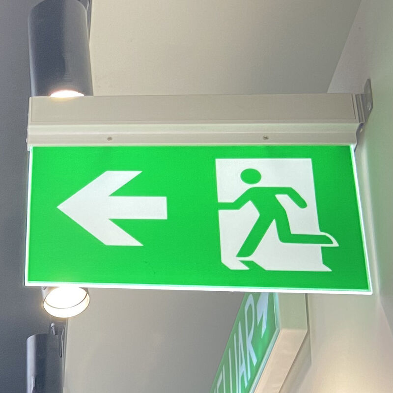 Placa de Saída Dupla Face de Montagem Lateral com Bateria Li-Ion, Luz LED de Emergência de 3 Horas