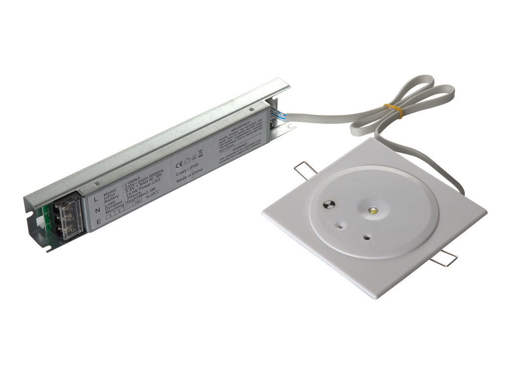 Luz de Emergência LED IP20 Não Mantida Recuada Sinal de Saída de Incêndio 220V L104N-3 com Bateria de Reserva