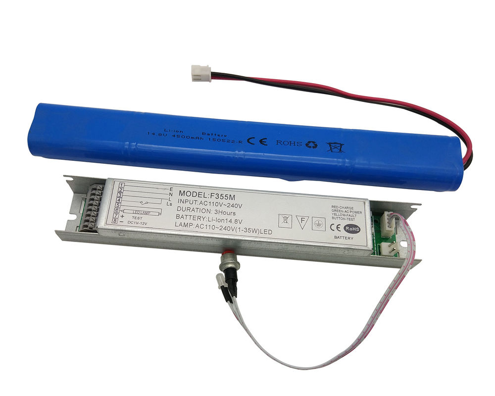 Kit de conversão de emergência de LED Auto-teste Bateria de iões de lítio 1-3 horas Tempo de emergência