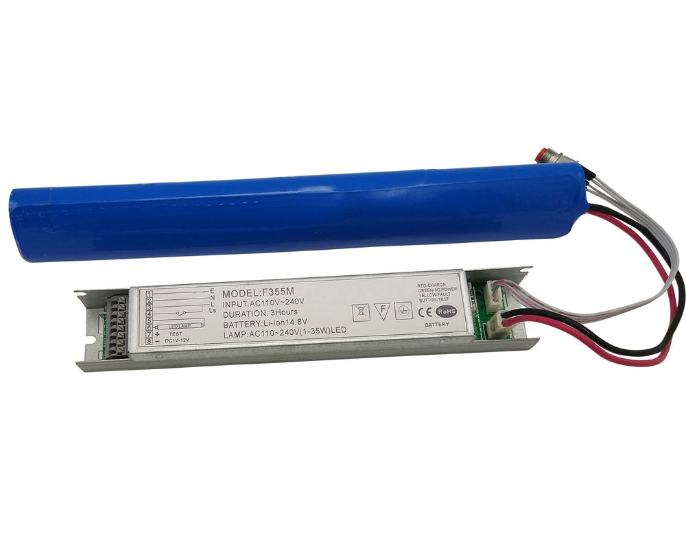 Kit de conversão de emergência de LED Auto-teste Bateria de iões de lítio 1-3 horas Tempo de emergência