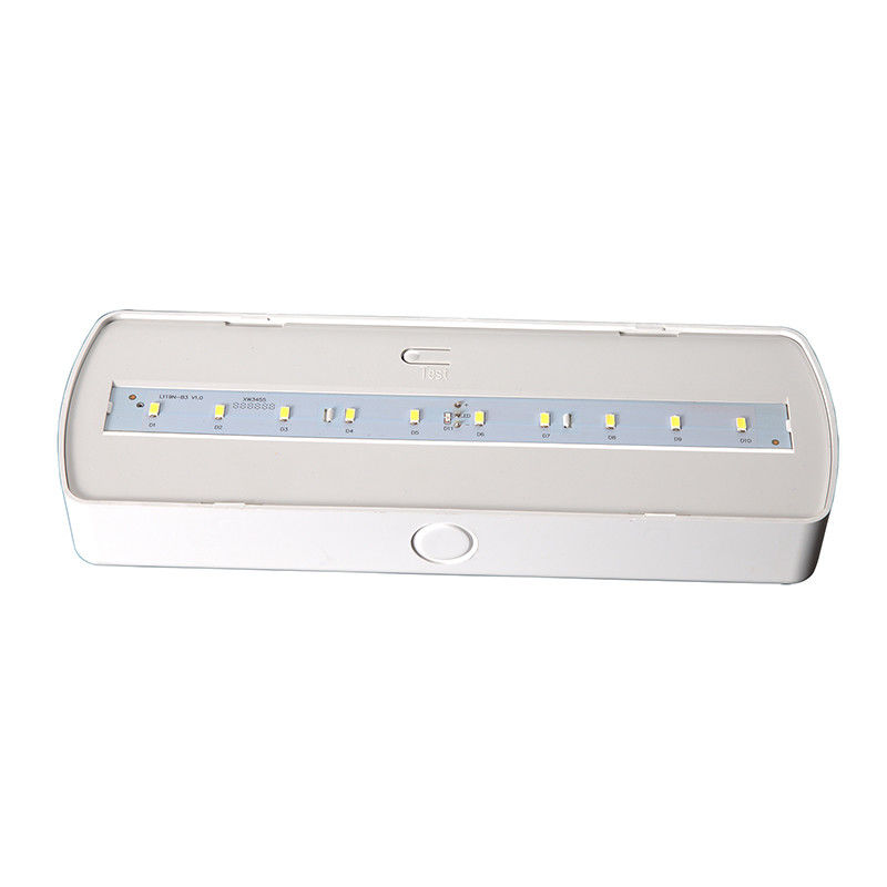 Luz de emergência LED ABS retardante de fogo com 10pcs SMD 5730 LED e bateria Ni-Cd de 3,6V 1,8Ah