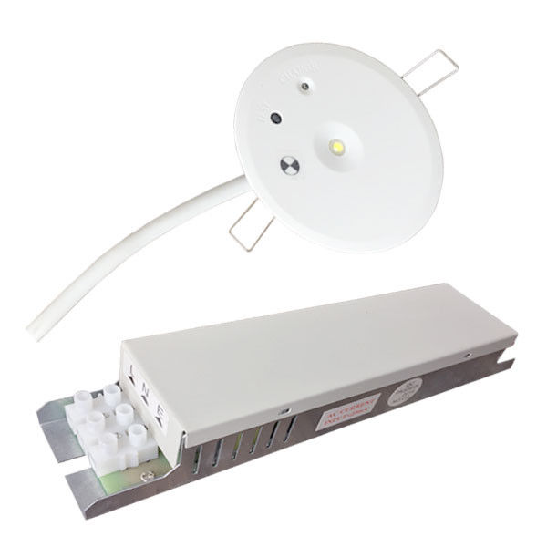Luz de Emergência Embutida LED SMD Branca 1W 220V para Edifícios Comerciais IP20 com Bateria de Reserva