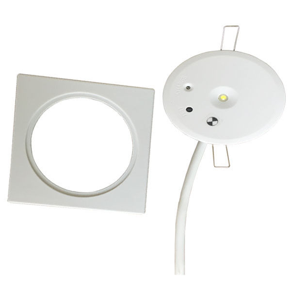 Luz de Emergência LED SMD Branca 1W Montada Embutida em Teto para Edifícios Comerciais com Autoteste IP20