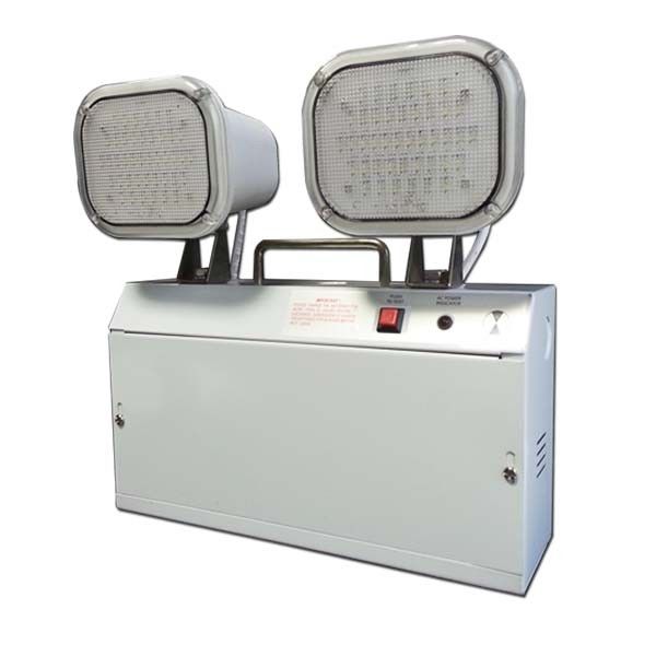 3 Anos de Garantia Luminária de Emergência Twin Spot 220V-240V com Duração de 3 Horas e Caixa de Aço