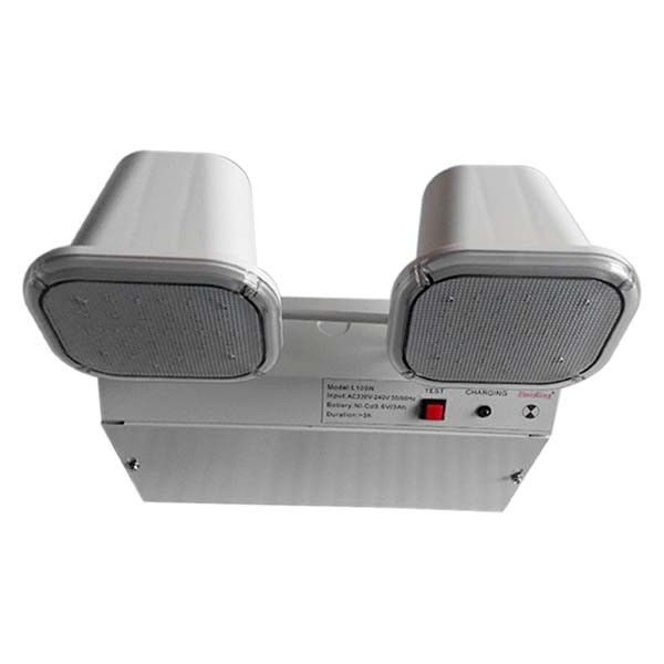 3 Anos de Garantia Luminária de Emergência Twin Spot 220V-240V com Duração de 3 Horas e Caixa de Aço