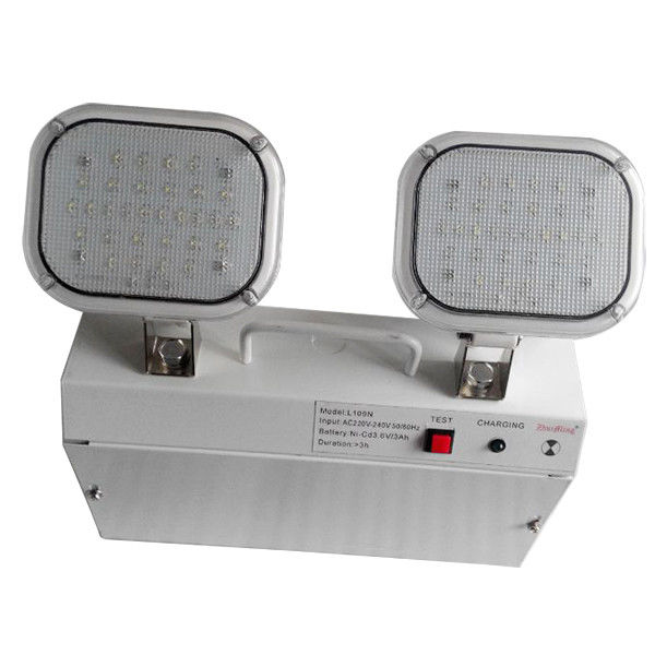 3 Anos de Garantia Luminária de Emergência Twin Spot 220V-240V com Duração de 3 Horas e Caixa de Aço
